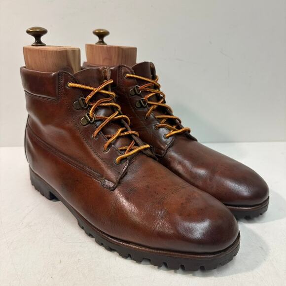 VTG Rancourt & Co x Polo Ralph Lauren Hiking Boot Bench Made in Maine VGUC 12 - Picture 2 of 12
